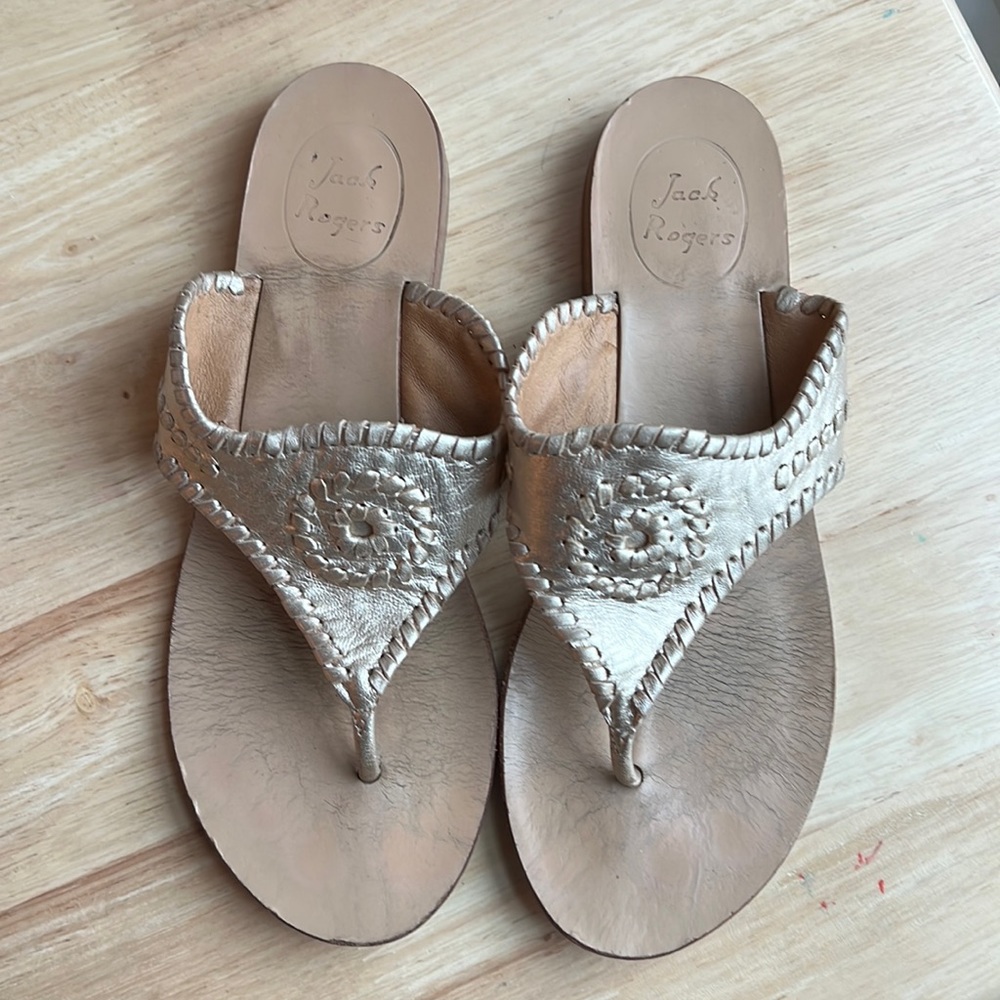 Gold Jack Rogers Sandals size 7.5M